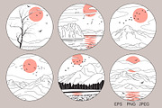 Mountains & Birds, a Decorative Illustration by Valentyna Smordova (Thumbnail 7 of 8)