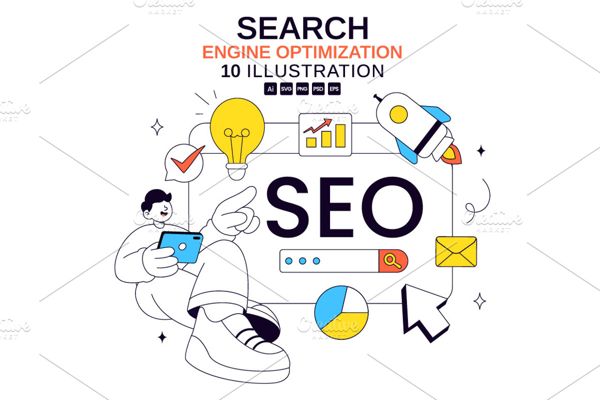 10 Search Engine Optimization, a Technology Illustration by denayunebgt (Photo 1 of 4)