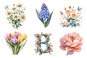 Watercolor Spring Flowers Clipart, an Illustration by CreationArt (Thumbnail 4 of 5)