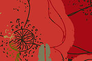Poppy Botanical Lino, a Pattern Graphic by NayaChu (Thumbnail 7 of 9)