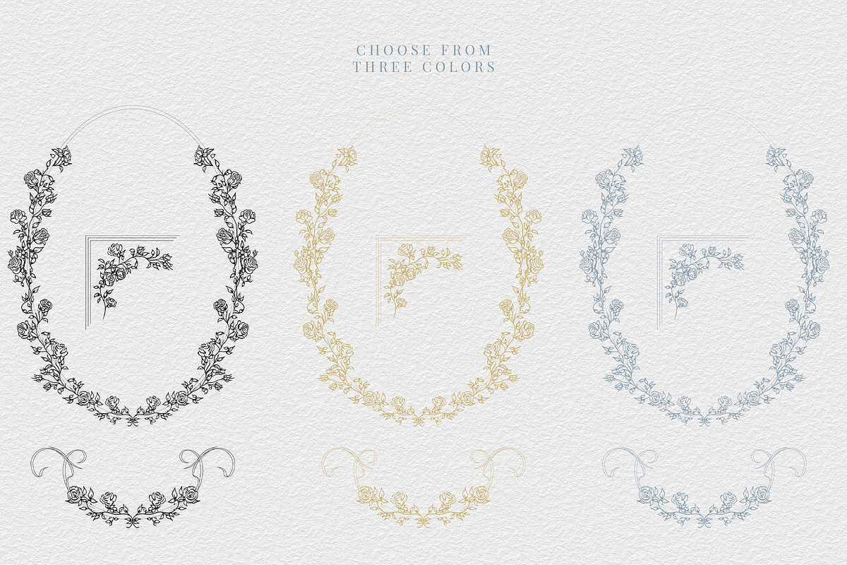 Elegant Rose Borders, a Decorative Illustration by AW Studios (Photo 2 of 8)