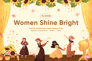 Women Shine Bright – Watercolor, a Person Illustration by CreativeValuation