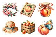 Peach Garden Watercolor Clipart, an Illustration by Daily.Designs (Thumbnail 4 of 5)