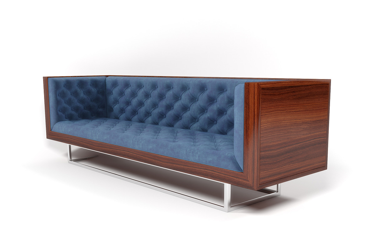 Milo Baughman velvet sofa, a Furniture 3D Model by inDahouze (Photo 3 of 7)