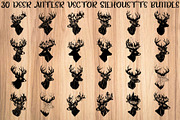 Deer Antler Silhouette Bundle, an Object Illustration by yasushie (Thumbnail 1 of 31)