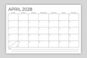 2028 11x17 Inch Calendar Template, a Stationery Template by Running With Foxes (Thumbnail 2 of 5)