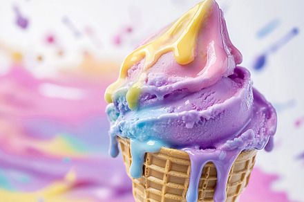 Melting swirl ice cream cone, a Food & Drink Photo by Beautiful things