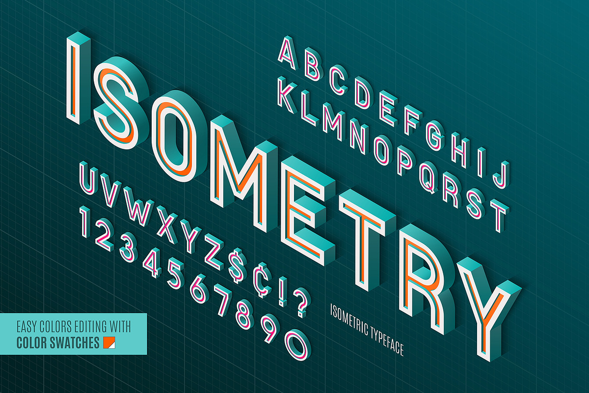 Isometric alphabet 4 in 1., an Illustration by RevelStockart