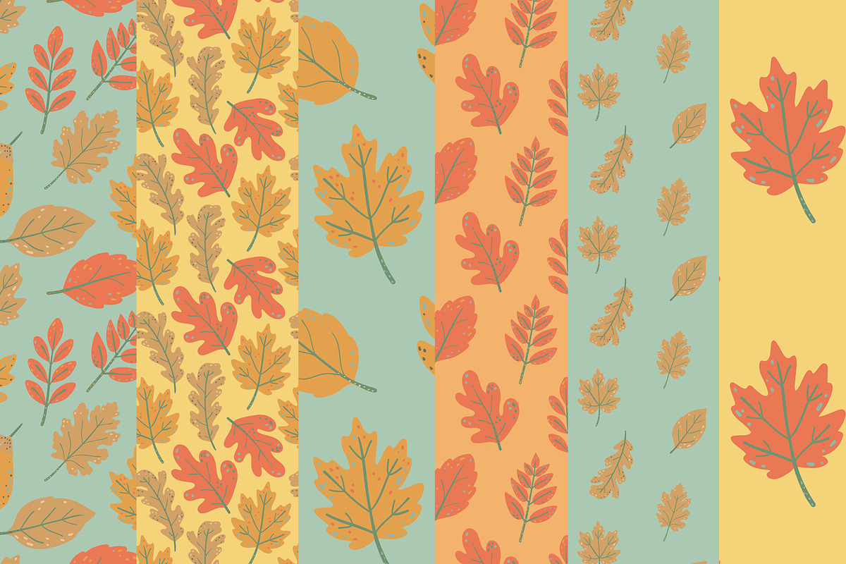 Autumn Leaves clipart & patterns, a Seasonal Illustration by Carpet Tapete Pretzel (Photo 2 of 11)