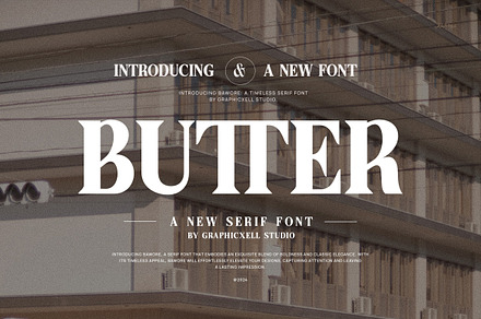 Butter Elegant Serif Font Typeface, a Serif Font by Graphicxell
