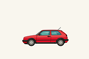 Volkswagen Golf MK2, an Illustration by Amazing Custom Icons (Thumbnail 2 of 2)