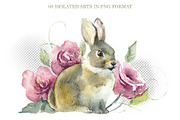 Watercolor Bunnies, an Animal Illustration by Budogoshch (Thumbnail 3 of 4)