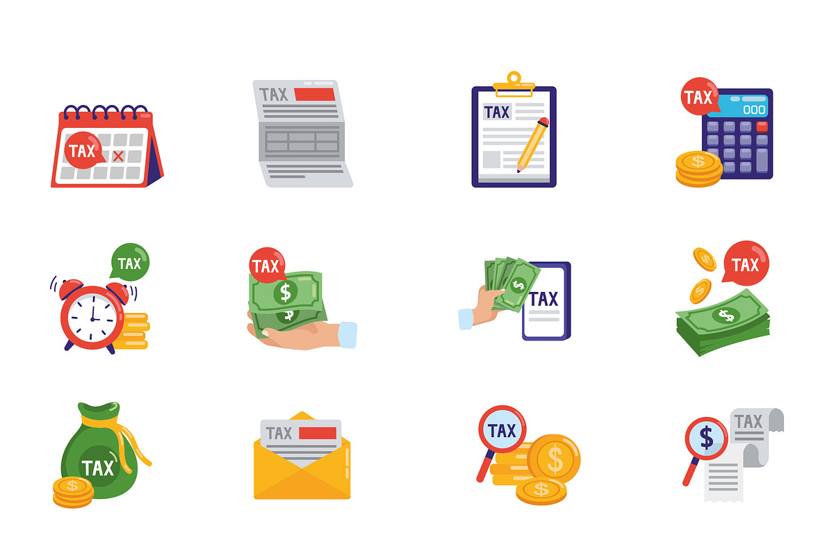 Tax Finance Icon Set