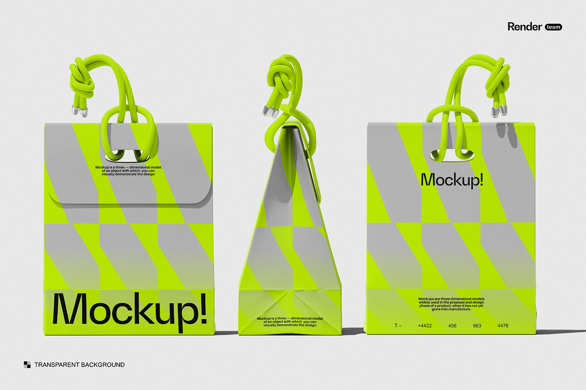 Paper Bag Mockup Set, a Packaging Mockup by Renderteam (Photo 5 of 11)