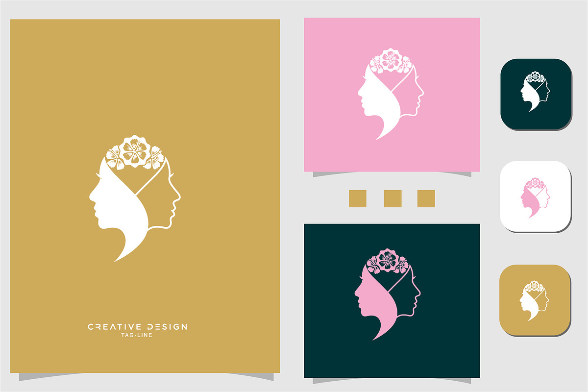 Beauty face logo with flower, a Branding & Logo Template by art_creater (Photo 1 of 2)