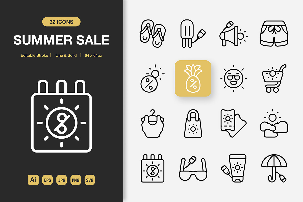 Summer Sale Icons, an Icon by Spacepixel Creative (Photo 1 of 3)