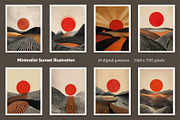 Minimalist Sunset Illustration, a Decorative Illustration by Housui Patterns (Thumbnail 7 of 9)