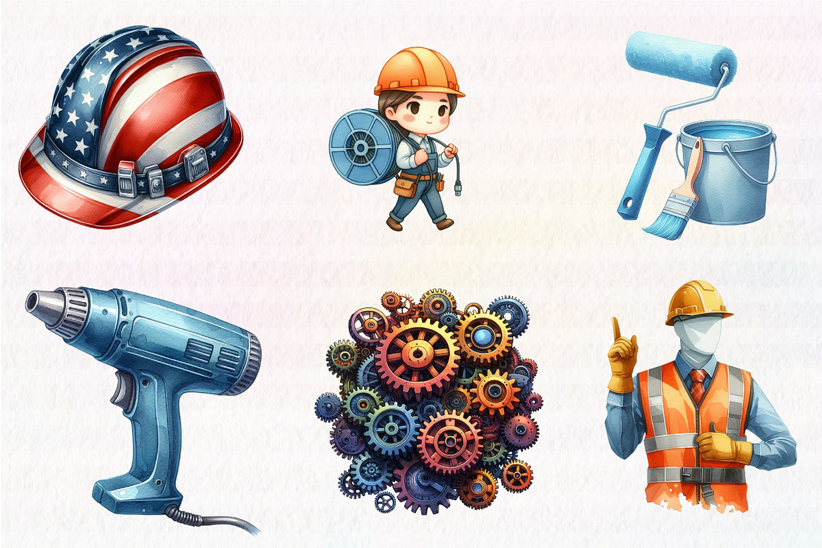 Labor Day Clipart, an Illustration by CreationArt (Photo 4 of 5)