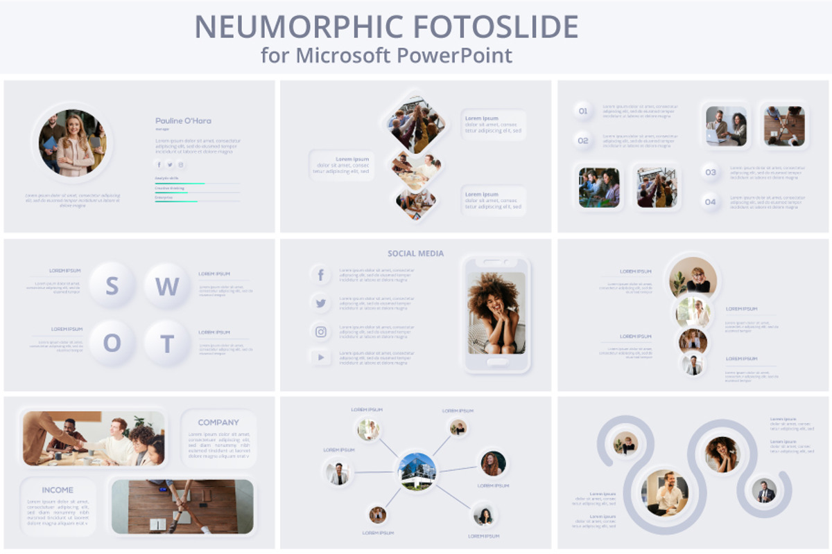 Set Neumorphic Animated Template, a Presentation Template by Infographics project (Photo 4 of 13)