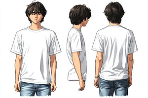 Young man in white tshirt jeans thre, a Beauty & Fashion Photo by Pixeness Studio