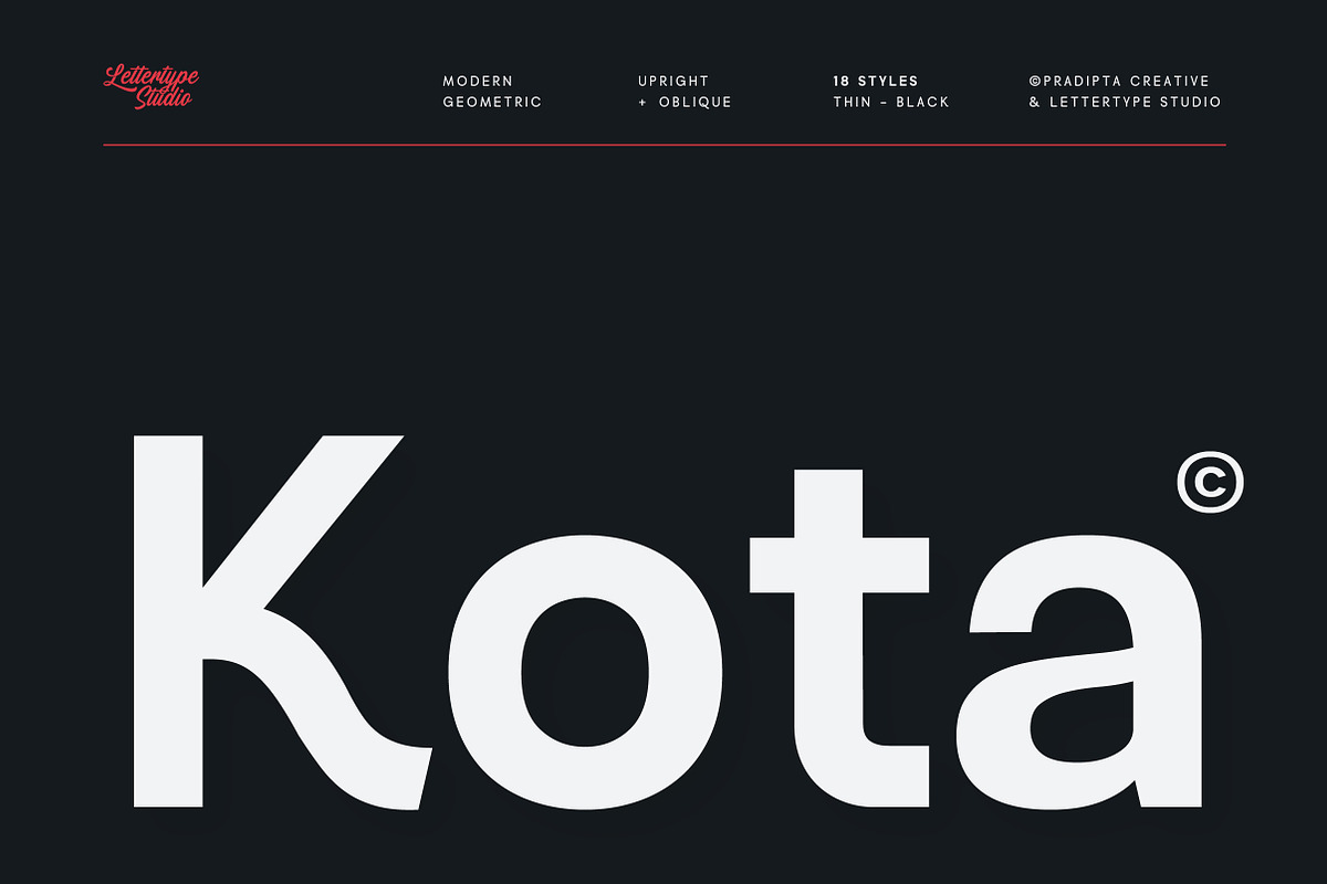 Kota Sans Modern Geometric Family, a Sans Serif Font by Lettertype Studio (Photo 1 of 15)