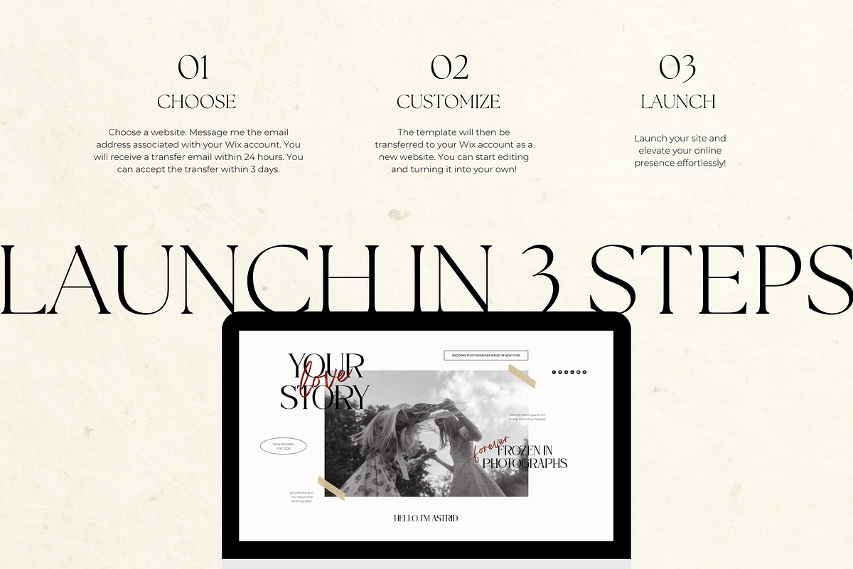 Wix Website Template Photography, a Wix Template by Branding Babe Co. (Photo 5 of 10)