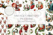 Vintage Christmas Seamless Pattern, a Pattern Graphic by Sian Elizabeth Designs (Thumbnail 1 of 7)