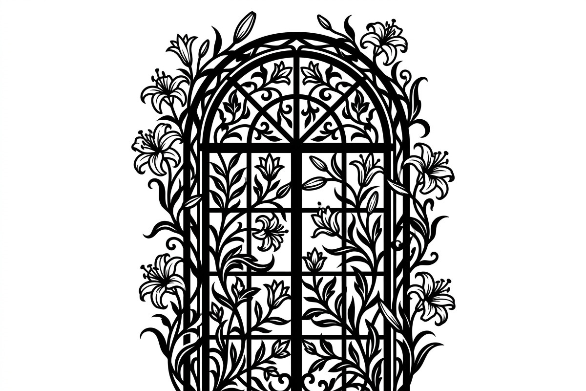 50 Floral French Window Ornament, a Decorative Illustration by Amazin_art (Photo 12 of 24)