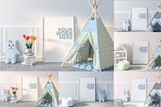 20 PSD. Kids room with frame mockup, a Product Mockup by Radmila (Thumbnail 3 of 5)
