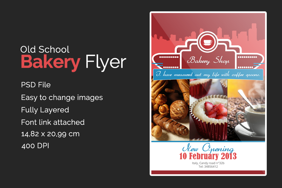 Old School Bakery Flyer, a Flyer Template by aryanshirani