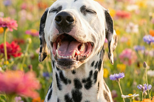 Joyful Dalmatian Happily Laughing, an Animal Photo by Virgo Studio