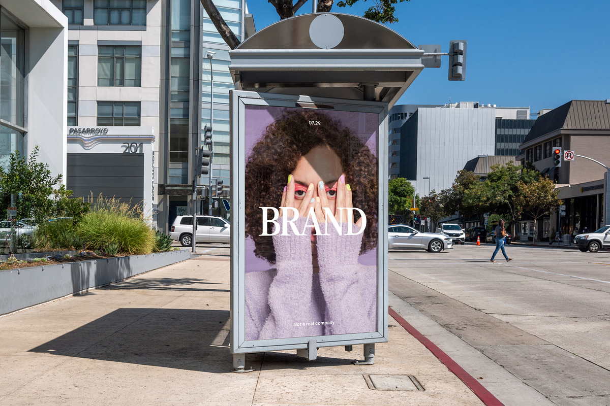 Downtown City Urban Bus Stop Mockup, a Mockup by Area Mockups (Photo 2 of 5)