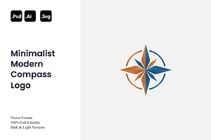 Minimalist Modern Compass Logo, a Branding & Logo Template by Luxury Logos