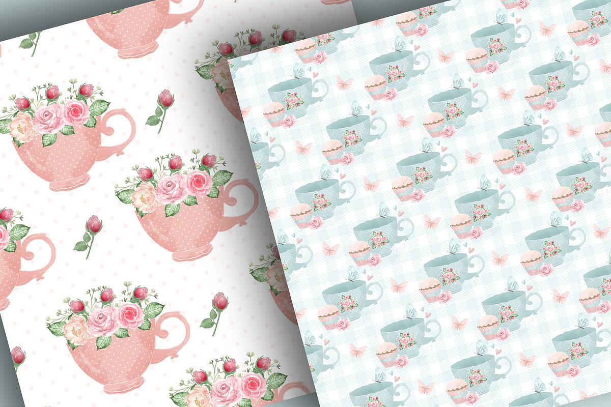 Tea Party pattern, a Pattern Graphic by designloverstudio (Photo 2 of 7)