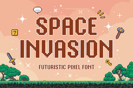 Space Invasion - Pixel Font, a Font by Novitype