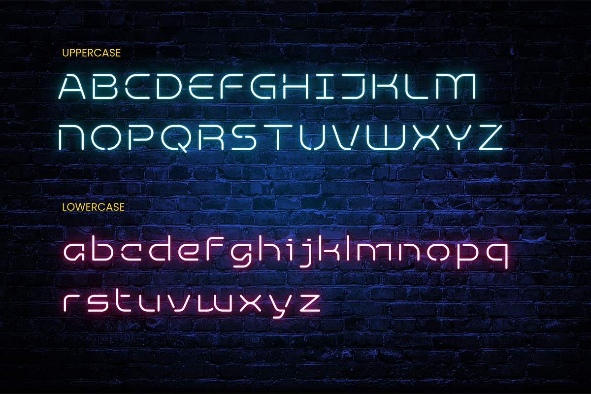 Neon Bright – Neon Display Font, a Sans Serif Font by Sronstudio (Photo 11 of 14)