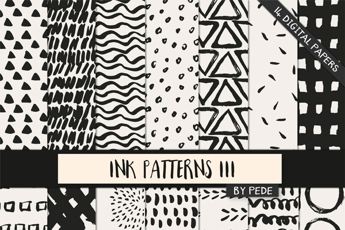 Ink Patterns III, a Pattern Graphic by PeDe Designs