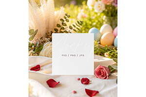 Spring Garden Easter Card Mockup, a Product Mockup by TatiMockup