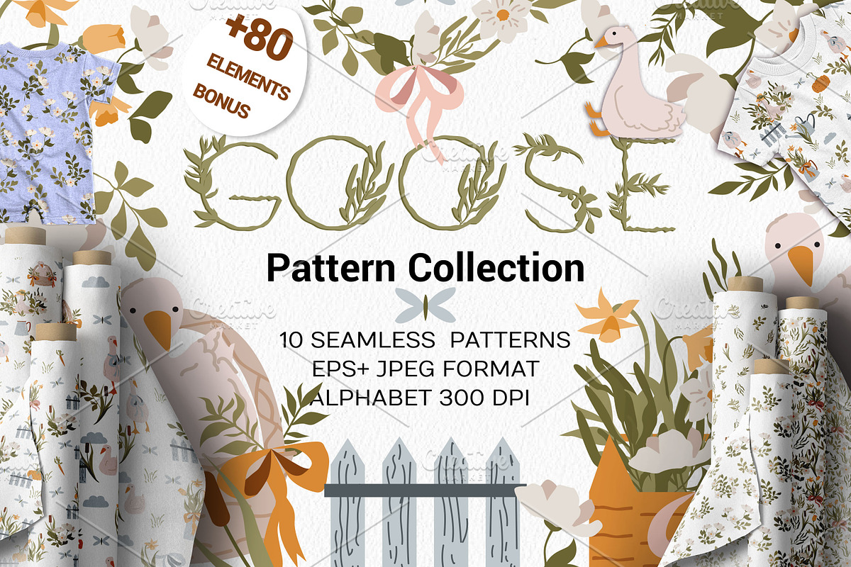 Goose + BONUS 80 elements, a Pattern Graphic by Lineli (Photo 1 of 13)