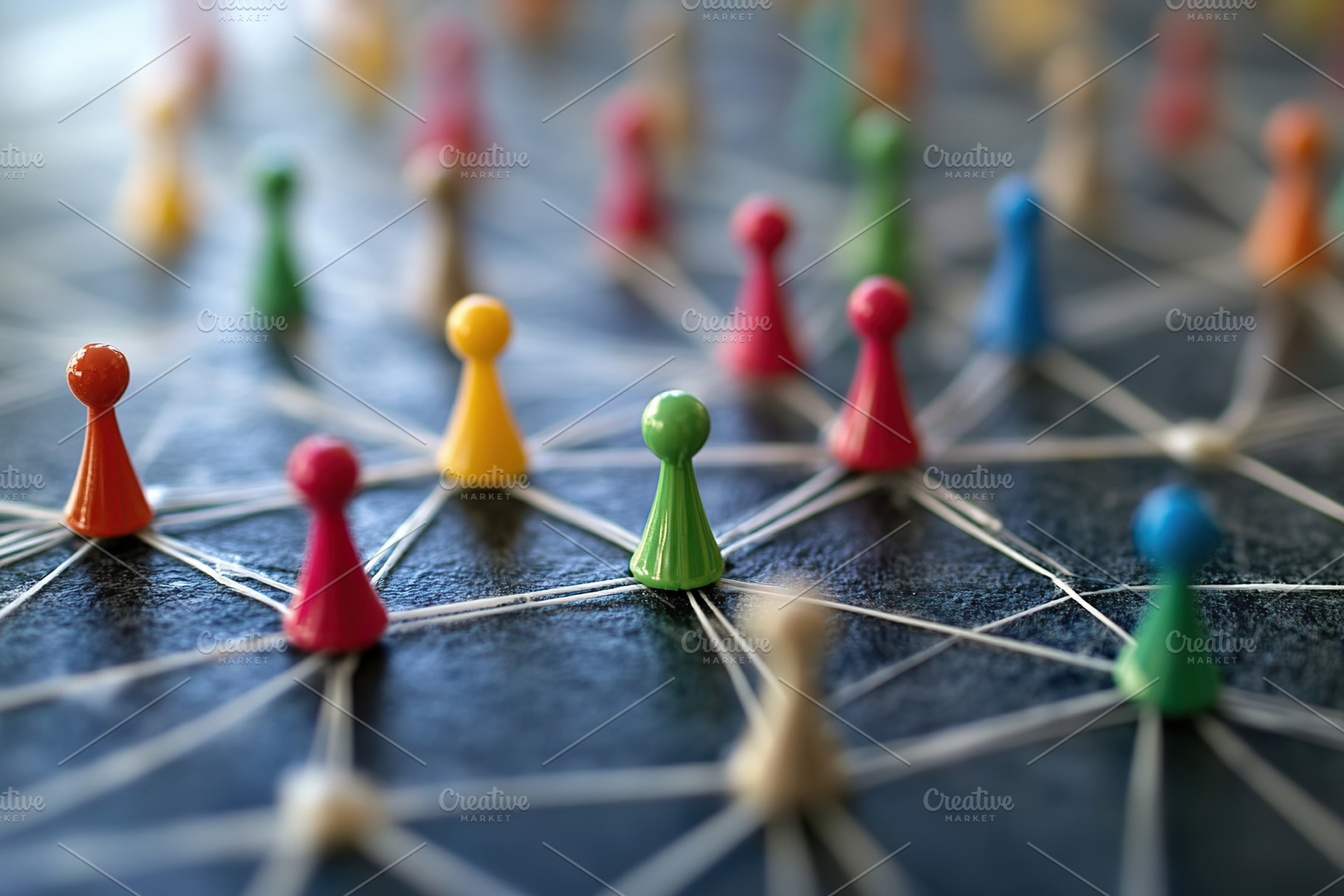 Wooden blocks with business teamwork and network concept, an Abstract Photo by AlyaAnd