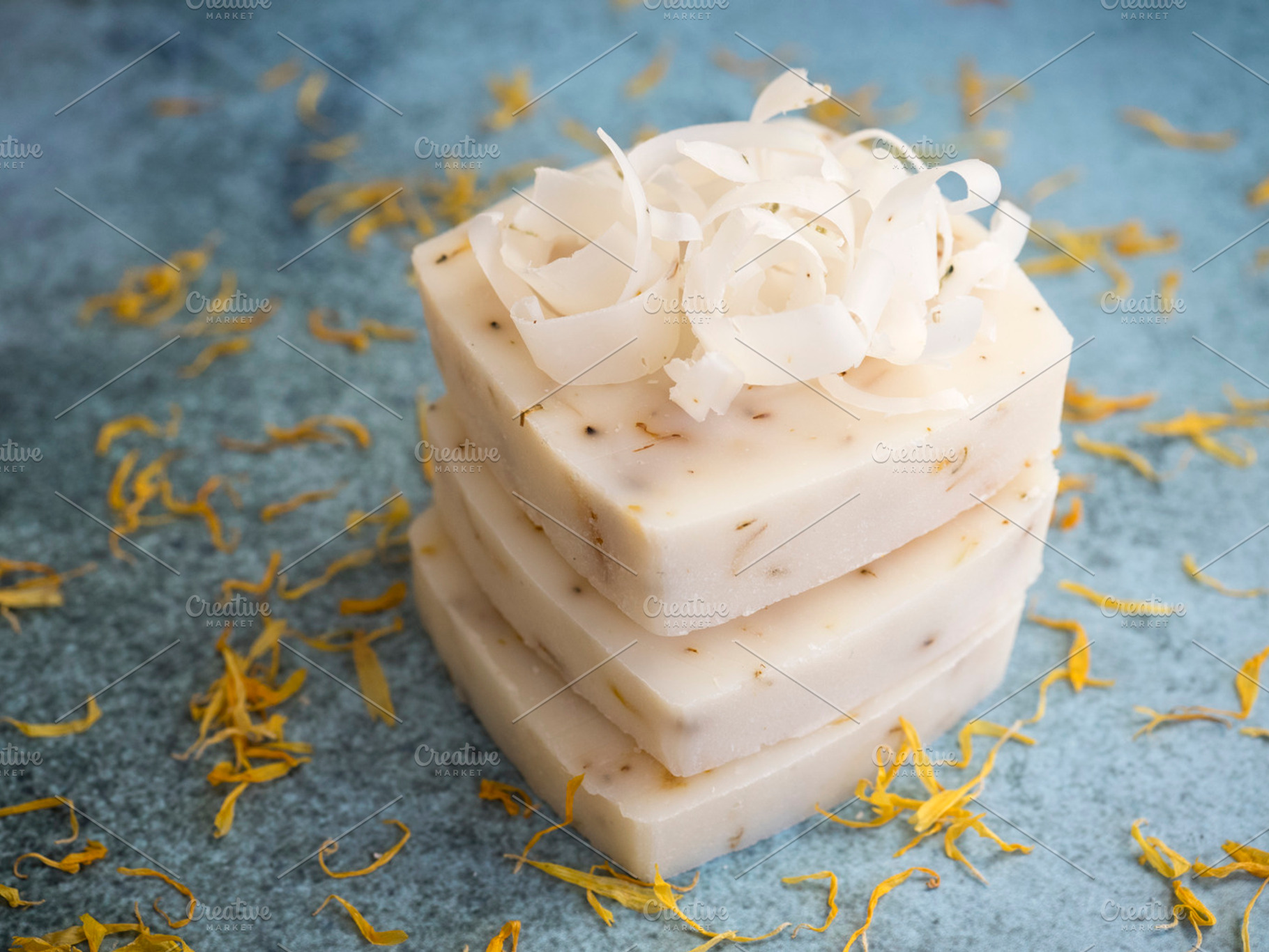 Natural handmade soap containing handmade, soap, and spa, a Beauty & Fashion Photo by Imagefountain Photos