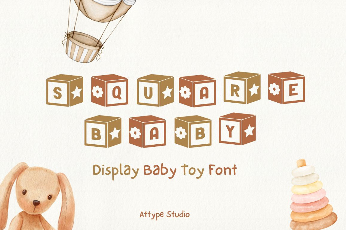 Square Baby - Display Font, a Symbol Font by Attype (Photo 1 of 10)