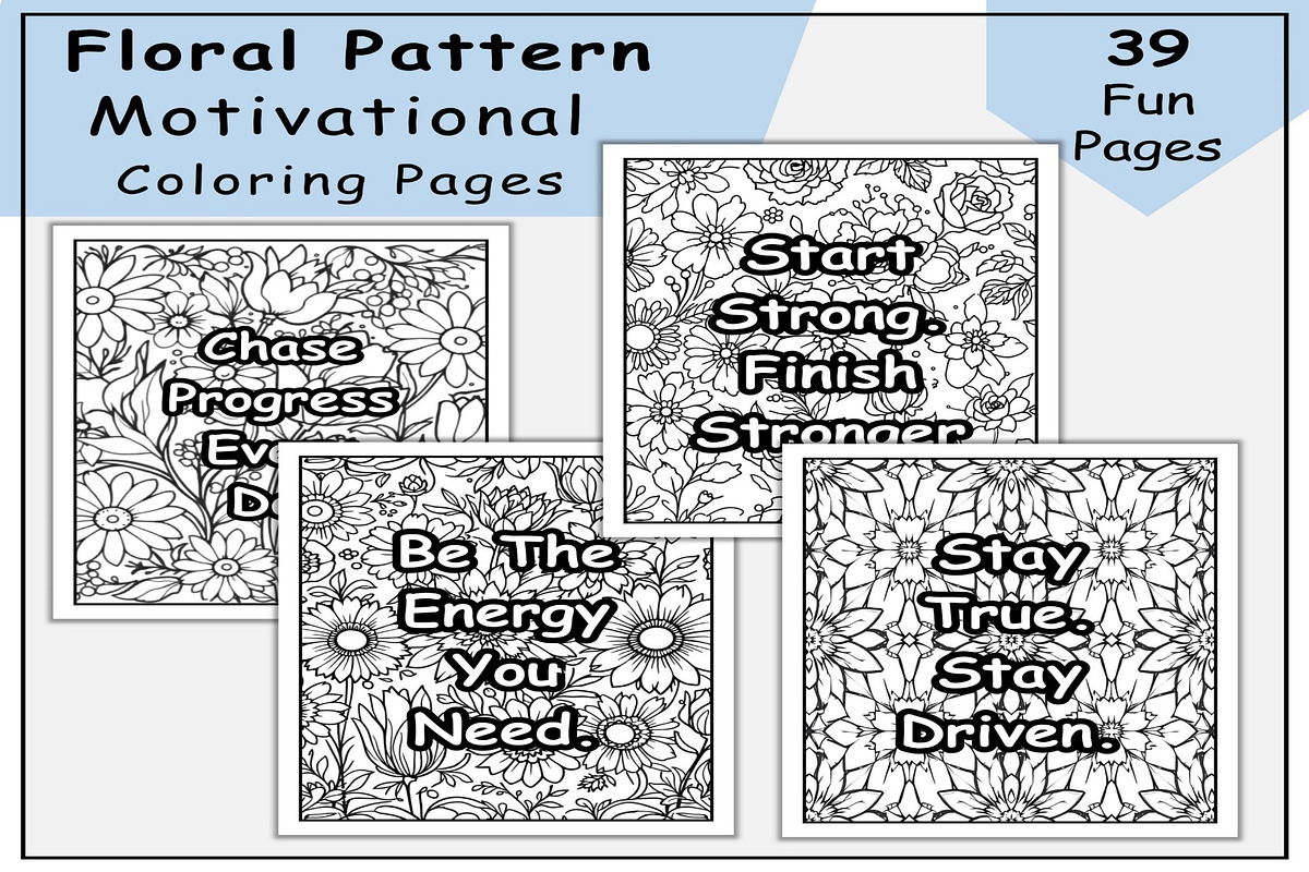 Motivational Quote Coloring Pages, a Print Template by Lamia Emad (Photo 1 of 4)
