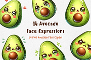 Cute Avocado Face Expressions, a Food Illustration by jvxvxnism (Thumbnail 1 of 11)