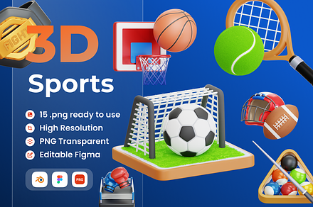 Sport 3D Illustration, an Object 3D Model by Vektora Studio