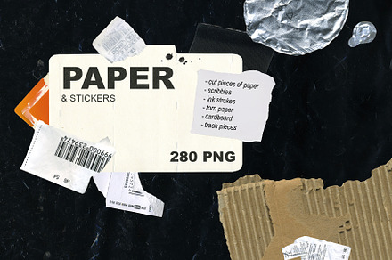 Paper Collage and Scribbles Elements, a Graphic by LarysaZabrotskaya