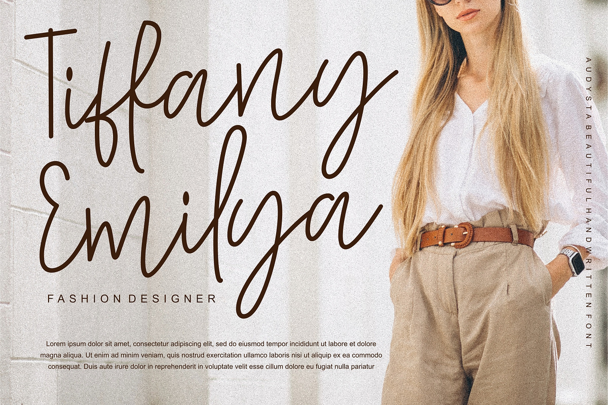 Audysta - Handwritten Font, a Handwritten Font by Keithzo (Photo 7 of 8)