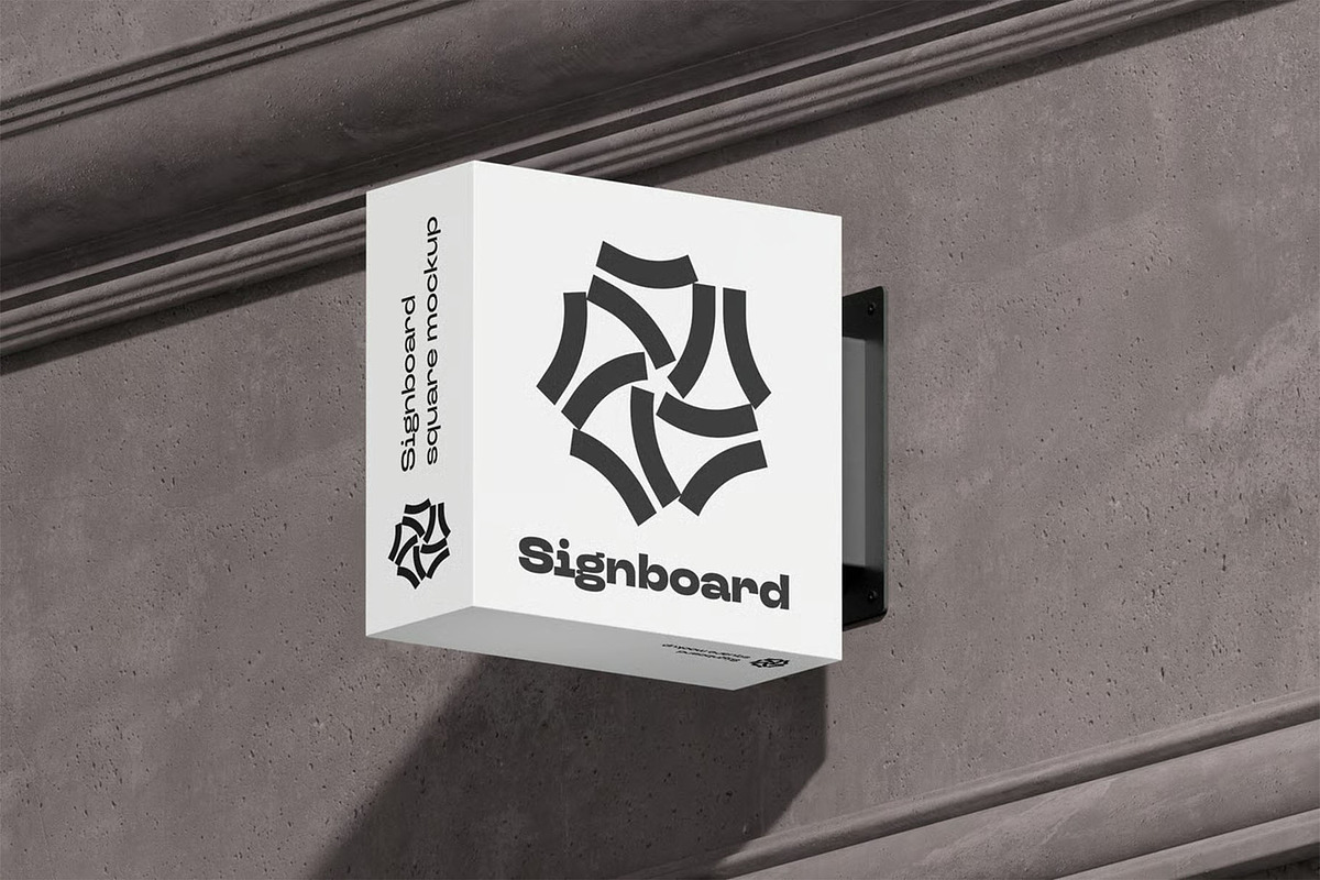 Signboard Square Mock-up, an Advertising Mockup by zippypixelstudio (Photo 12 of 15)