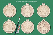 Christmas Ornaments Glowforge Laser, an Object Graphic by Anna Druzhkova (Thumbnail 5 of 9)