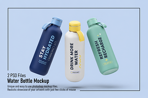 Water Bottle Mockup, an Advertising Mockup by Custom.scene
